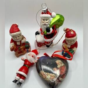 Lot of Santa ornaments